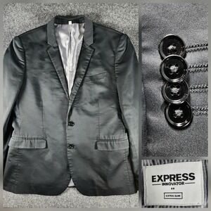 Express Innovator Extra Slim Blazer Men's 42R Black Sport Coat Suit Jacket